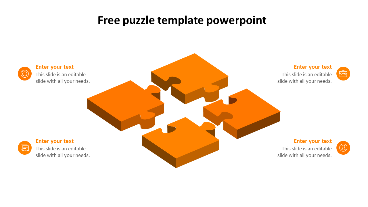 free puzzle template powerpoint-orange